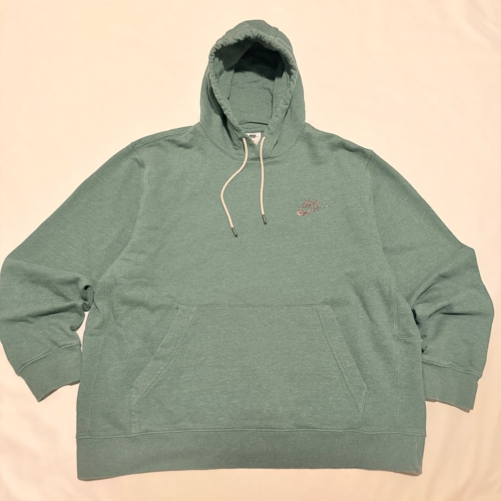 Nike Hoodie Mens XL Sage Green Move to Zero Speckled Sunburst Logo Pullover